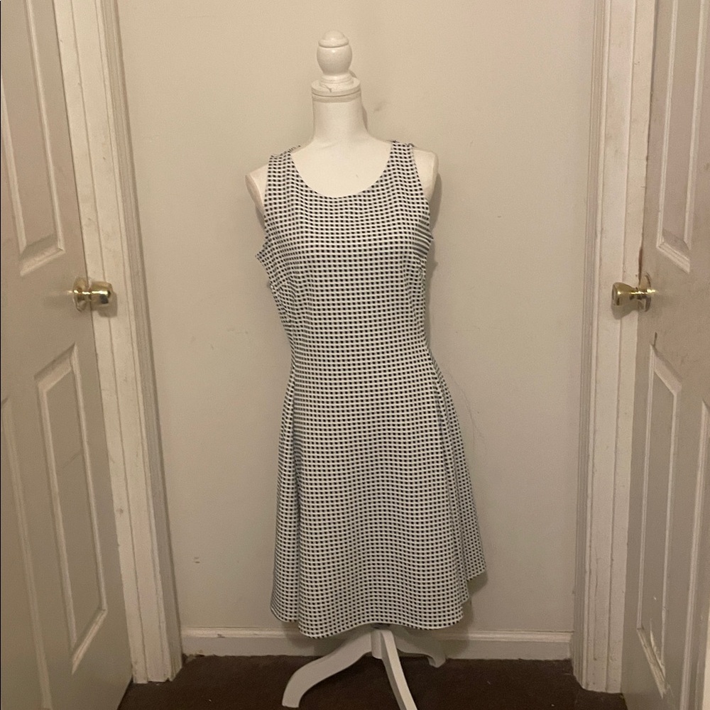 New York & Company Monochrome Checkered Dress